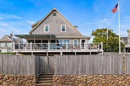Bourne, Monument Beach Cape Cod vacation rental - Back of house with deck over looking the water