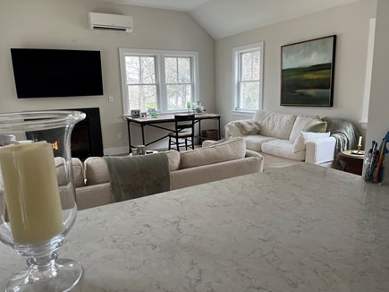 Truro Cape Cod vacation rental - Living room from kitchen “pass thru” (New Addition 2020)