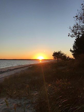 Indian Neck, Wareham MA vacation rental - Sunset from the yard and beach.