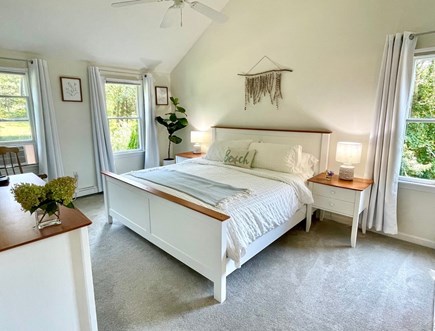 Yarmouth Port Cape Cod vacation rental - Master bedroom w/ King Bed, private en suite bath, and Smart TV
