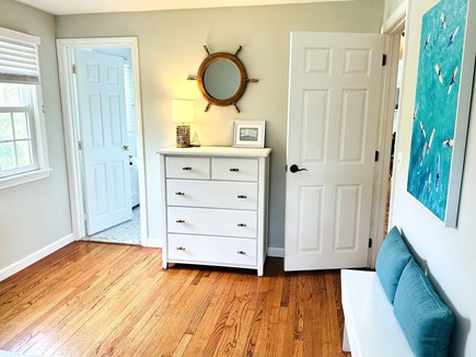 Brewster Cape Cod vacation rental - View from the bench to the ensuite bathroom in Bedroom #2  - 671 Great Fields Rd Brewster Cape Cod - Beach Glass - New England Vacation Rentals