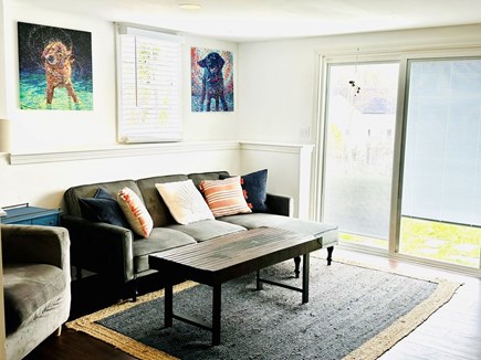 Brewster Cape Cod vacation rental - Lower level offers direct access to the backyard through sliding glass doors - 671 Great Fields Rd Brewster Cape Cod - Beach Glass - New England Vacat