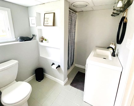Brewster Cape Cod vacation rental - Lower level bathroom, accessible from the bedroom and seating area - 671 Great Fields Rd Brewster Cape Cod - Beach Glass - New England Vacation Rental