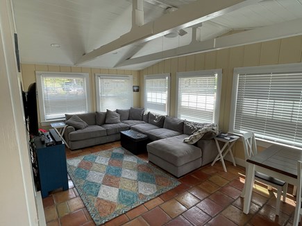 Hyannis, The Avenues- Seaside Park Cape Cod vacation rental - Family room with huge sectional and flat screen w/ eating area