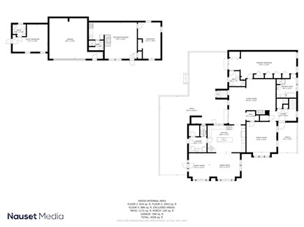 Chatham Cape Cod vacation rental - Floor plan main house first floor and cottage/garage/studio
