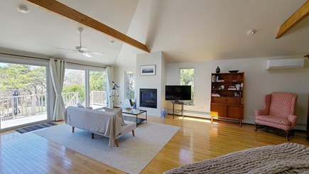 Truro Cape Cod vacation rental - Master bedroom with king and sliders to balcony deck