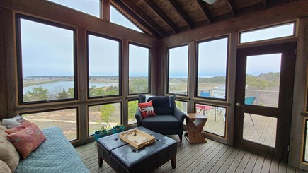Wellfleet Cape Cod vacation rental - Wonderful screen porch with sweeping harbor views