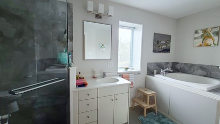 Wellfleet Cape Cod vacation rental - Lower level bathroom with separate tub and shower