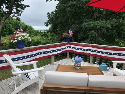 Marion MA vacation rental - Outside relaxing on the deck