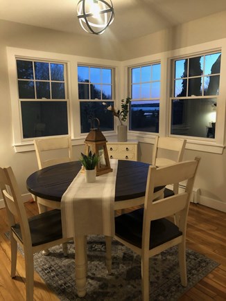 Marion MA vacation rental - Causal eating area over looking the water and private backyard
