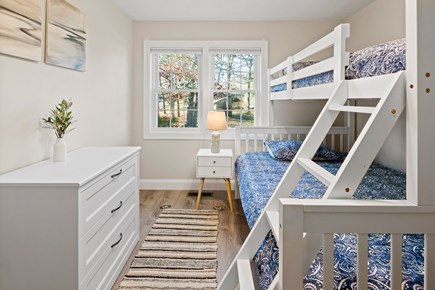Dennis Cape Cod vacation rental - Bedroom 2 with the office desk and one bunk bed (double and twin)
