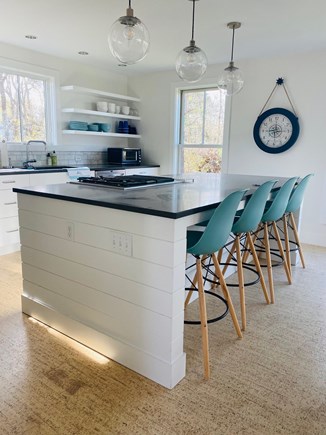 North Falmouth Cape Cod vacation rental - Kitchen with gas stove top and Breville Smart Over/Air Fryer.