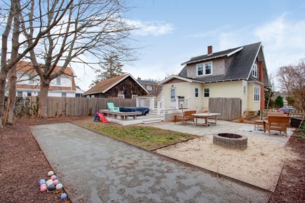 Hyannis Cape Cod vacation rental - Back yard of fun! Bocce court, fire pit, hot tub