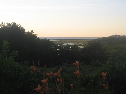 Truro Cape Cod vacation rental - View from garden of Pamet around sunset.