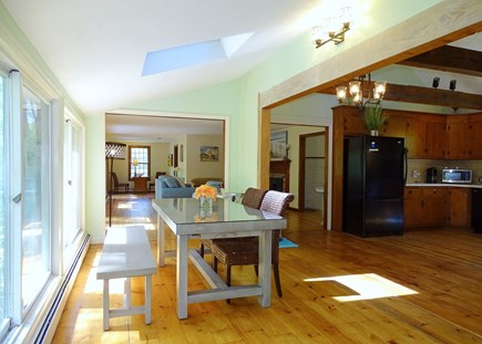 Sandwich Cape Cod vacation rental - Dining area adjacent to kitchen, faces out towards deck 