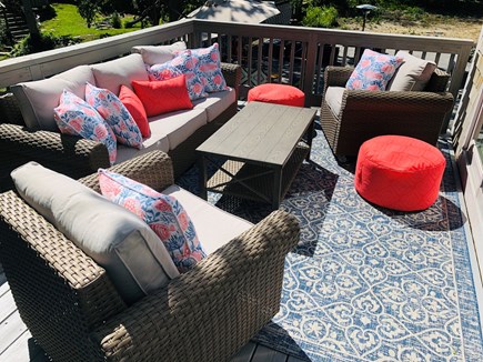 West Yarmouth Cape Cod vacation rental - Deck off back of house with social seating area
