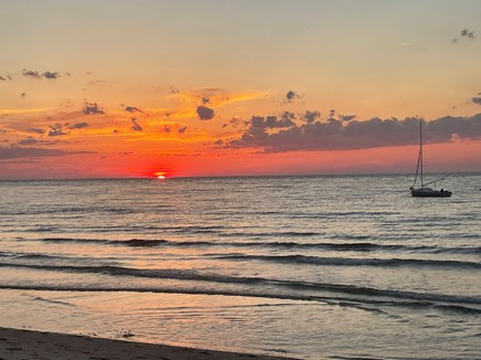 Brewster  Cape Cod vacation rental - Sunset on our beach.
