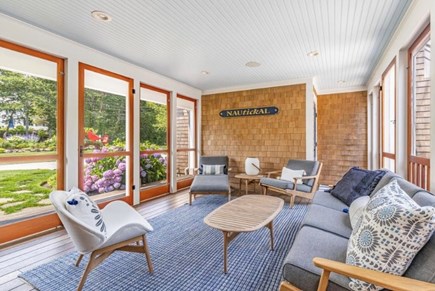 Chatham Cape Cod vacation rental - Breezeway is perfect for cocktails, dinner & board games.