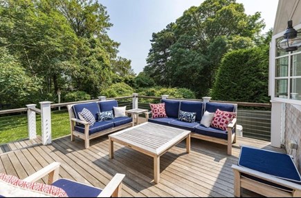 Chatham Cape Cod vacation rental - West deck overlooking the gardens.  Perfect for morning coffee.