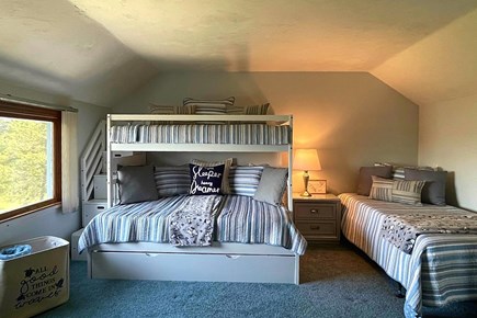 Dennis Cape Cod vacation rental - Owls' Nest bedroom with twin bunk bed and twin trundle
