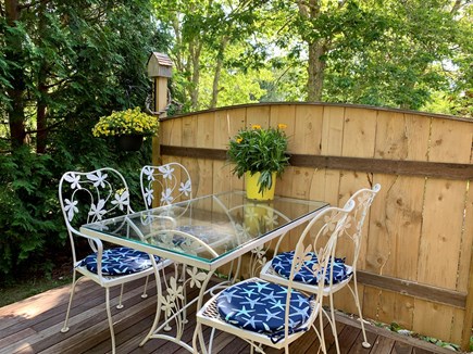 Brewster Cape Cod vacation rental - Garden side deck perfect for coffee