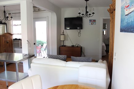Provincetown Cape Cod vacation rental - HDTV in living room area.  Viewable from kitchen and dining areas