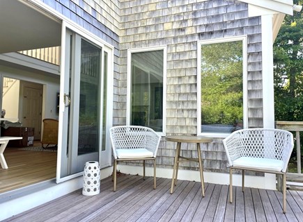 Harwich Port Cape Cod vacation rental - Dining room flows out to the back deck