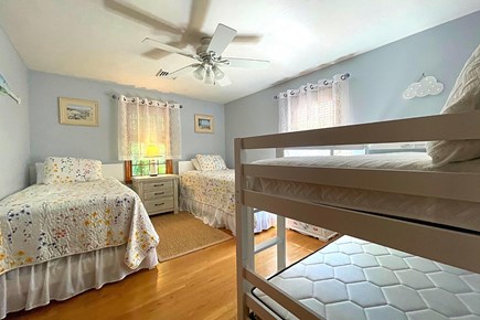 Yarmouth Cape Cod vacation rental - 3rd bedroom with 2 twins and 1 set of mini bunk beds.
