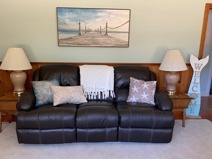 Dennis Port Cape Cod vacation rental - Large redecorated living room w/ A/C unit
