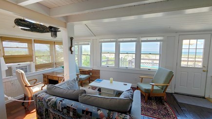 Truro Cape Cod vacation rental - Living room with incredible views of Cape Cod Bay
