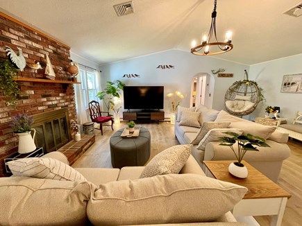 Centerville Cape Cod vacation rental - Living room with comfortable egg chair