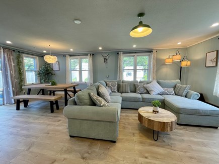 Centerville Cape Cod vacation rental - Family room with a large U-shape sofa with pull out bed.