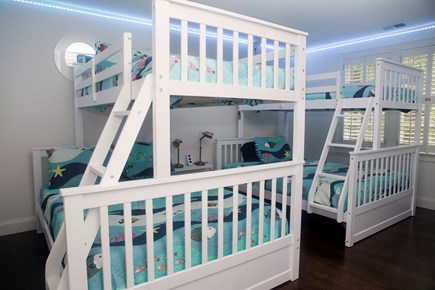 Dennis Village Cape Cod vacation rental - Second Floor Bunk Room.  2-sets of Twin over Full Bunk Beds