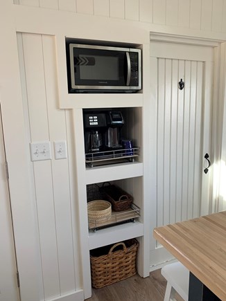Dennis Port Cape Cod vacation rental - Built-in Coffee bar with microwave and plenty of storage.