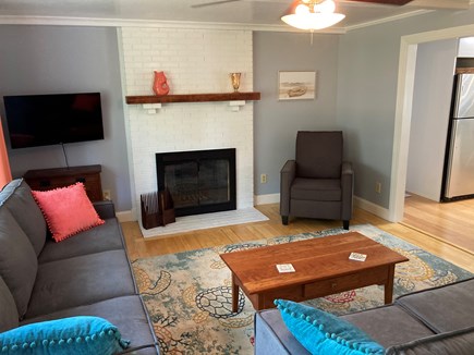 Barnstable/Centerville  Cape Cod vacation rental - The living room with smart TV, ceiling fan and lots of seating.
