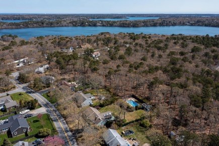 Harwich Cape Cod vacation rental - Aerial View of Neighborhood & Lakes. We're the one with the pool!