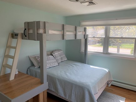 Harwich Cape Cod vacation rental - Bedroom w/ full size bed, convenient top twin bunk and closet