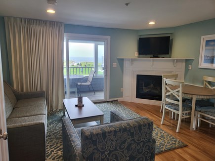 Dennis Port Cape Cod vacation rental - Living area with gas fireplace