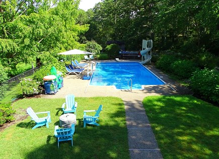 Brewster Cape Cod vacation rental - Pool view from deck, private back yard