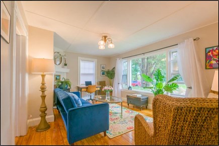 Sagamore Beach Cape Cod vacation rental - No need for a TV in this room! Watch trains, boats, and bikes.