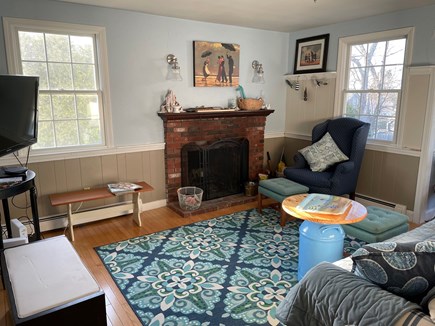 Sandwich, Town Neck Beach Cape Cod vacation rental - Living Room - TV - access to Sunroom