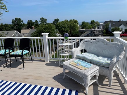 Sandwich, Town Neck Beach Cape Cod vacation rental - Upper deck access from master bedroom.  Sunsets and Cape Cod bay.
