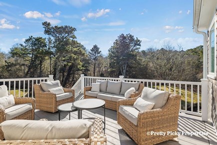 Chatham Cape Cod vacation rental - Deck seating with firepit below