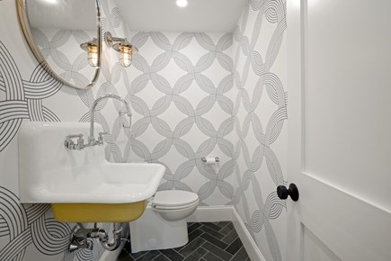 Chatham Cape Cod vacation rental - Stylish powder room off Kitchen