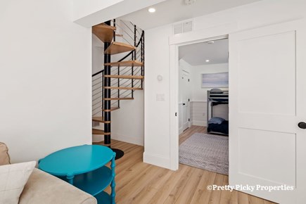 Chatham Cape Cod vacation rental - Spiral staircase down to the lower level