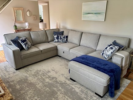 Harwich Cape Cod vacation rental - Living room with brand new sleeper (queen) sectional for 2026!