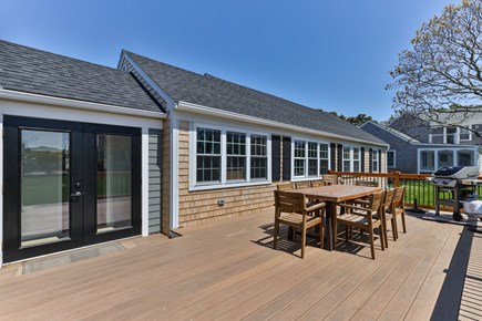 Yarmouth, Wimbledon Shores Cape Cod vacation rental - Weber grill, teak patio set, umbrellas for shade too!