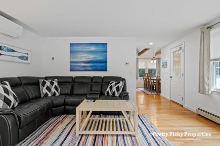 Brewster Cape Cod vacation rental - Brand new couch in the living room off entryway