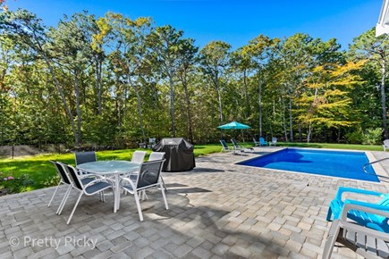 Brewster Cape Cod vacation rental - Another look at the patio outside dining table and chairs.