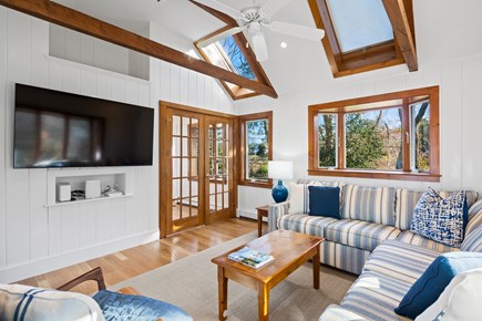 Orleans Cape Cod vacation rental - TV room with 65 Smart TV and water views